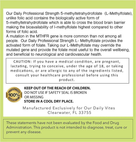 OUR DAILY - Our Daily L-Methylfolate 15Mg. 30 Capsulas - The Red Vitamin MX - Suplementos Alimenticios - {{ shop.shopifyCountryName }}