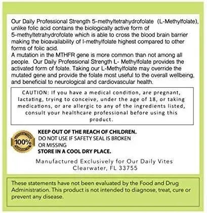 OUR DAILY - Our Daily L-Methylfolate 15Mg. 60 Capsulas - The Red Vitamin MX - Suplementos Alimenticios - {{ shop.shopifyCountryName }}