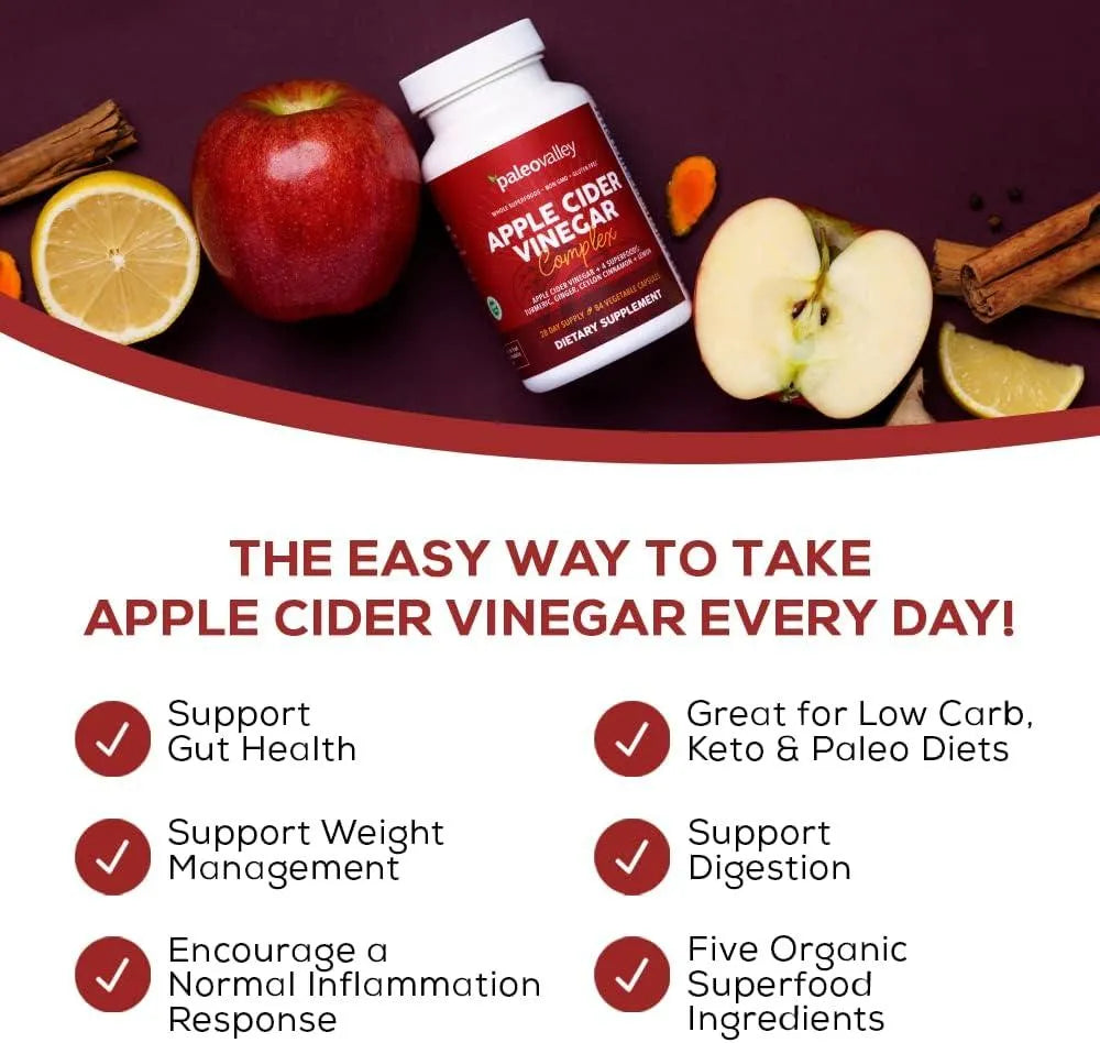 PALEOVALLEY - Paleovalley Apple Cider Vinegar Complex 84 Capsulas - The Red Vitamin MX - Suplementos Alimenticios - {{ shop.shopifyCountryName }}