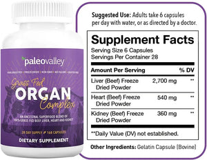 PALEOVALLEY - Paleovalley Grass Fed Beef Organ Complex 168 Capsulas - The Red Vitamin MX - Suplementos Alimenticios - {{ shop.shopifyCountryName }}