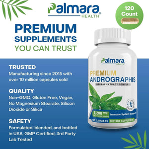 PALMARA HEALTH - Palmara Health Premium Andrographis Paniculata Extract 1,200Mg. 120 Capsulas 2 Pack - The Red Vitamin MX - Suplementos Alimenticios - {{ shop.shopifyCountryName }}