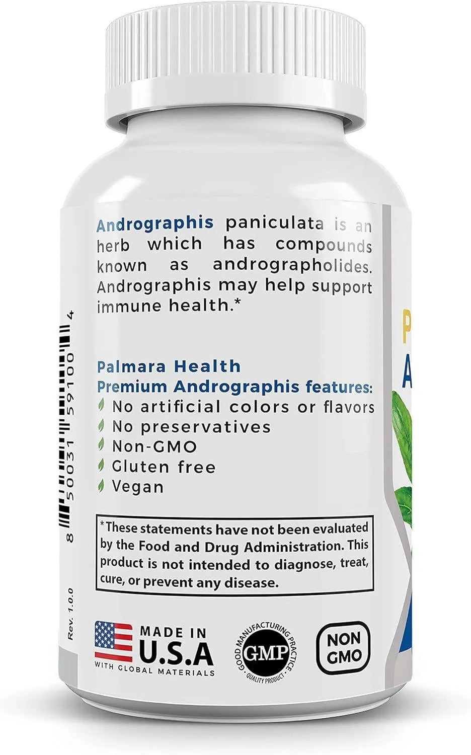 PALMARA HEALTH - Palmara Health Premium Andrographis Paniculata Extract 1,200Mg. 120 Capsulas - The Red Vitamin MX - Suplementos Alimenticios - {{ shop.shopifyCountryName }}