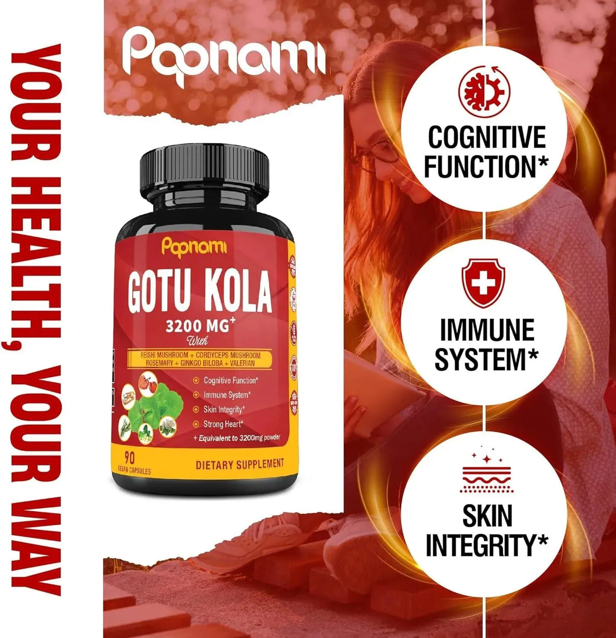 PAPNAMI - Papnami Organic Gotu Kola Extract 3200Mg. 90 Capsulas - The Red Vitamin MX - Suplementos Alimenticios - {{ shop.shopifyCountryName }}