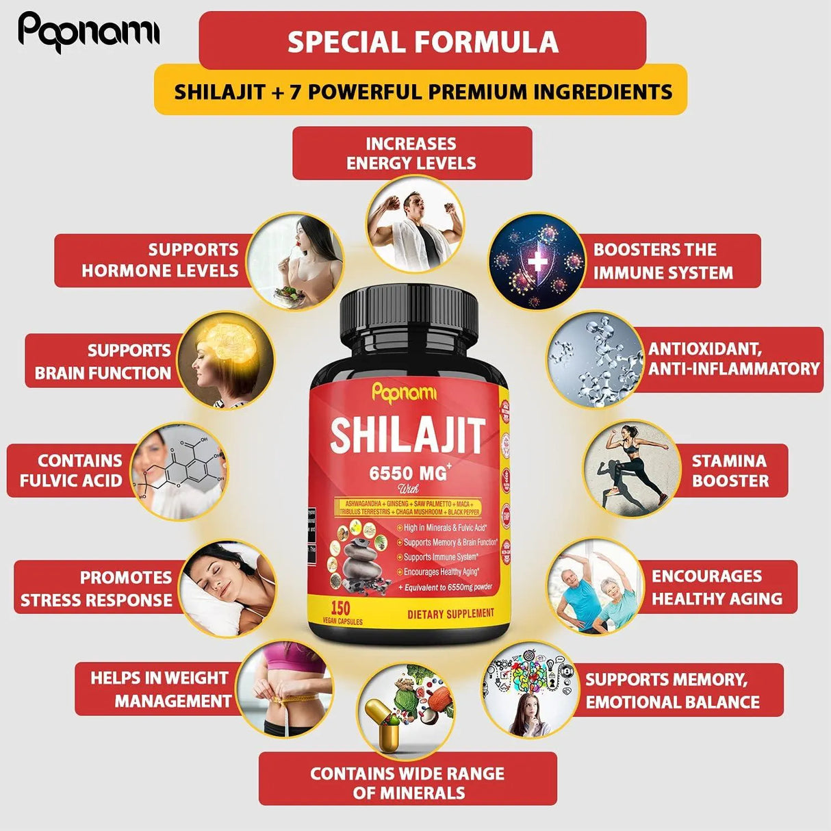 PAPNAMI - Papnami Shilajit Extract 6550Mg. 150 Capsulas - The Red Vitamin MX - Suplementos Alimenticios - {{ shop.shopifyCountryName }}