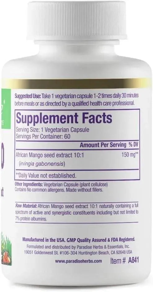 PARADISE HERBS - Paradise Herbs African Mango 60 Capsulas - The Red Vitamin MX - Suplementos Alimenticios - {{ shop.shopifyCountryName }}