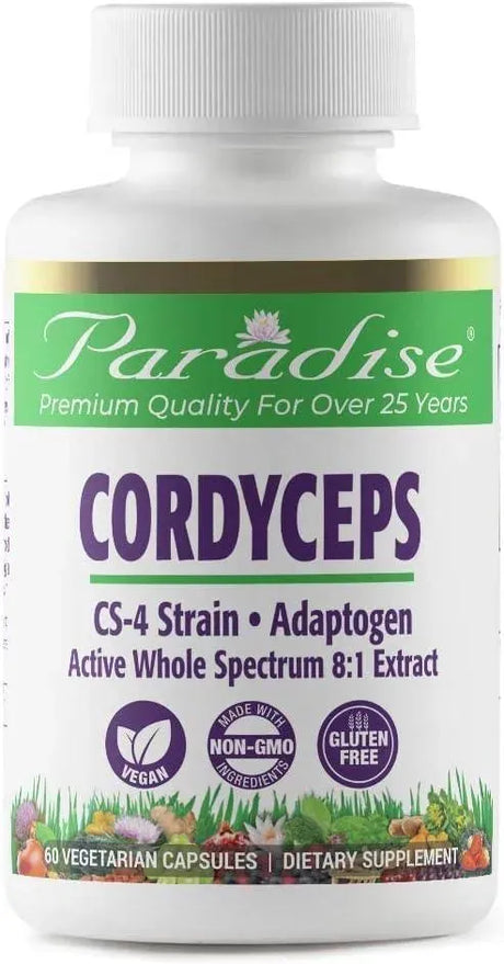 PARADISE HERBS - Paradise Herbs Cordyceps CS-4 Extract 60 Capsulas - The Red Vitamin MX - Suplementos Alimenticios - {{ shop.shopifyCountryName }}