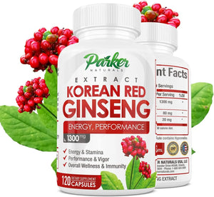 PARKER NATURALS - Parker Naturals Korean Red Panax Ginseng Extract 1300Mg. 120 Capsulas - The Red Vitamin MX - Suplementos Alimenticios - {{ shop.shopifyCountryName }}