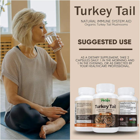 PARKER NATURALS - Parker Naturals Premium Organic Turkey Tail Mushroom 120 Capsulas - The Red Vitamin MX - Suplementos Alimenticios - {{ shop.shopifyCountryName }}