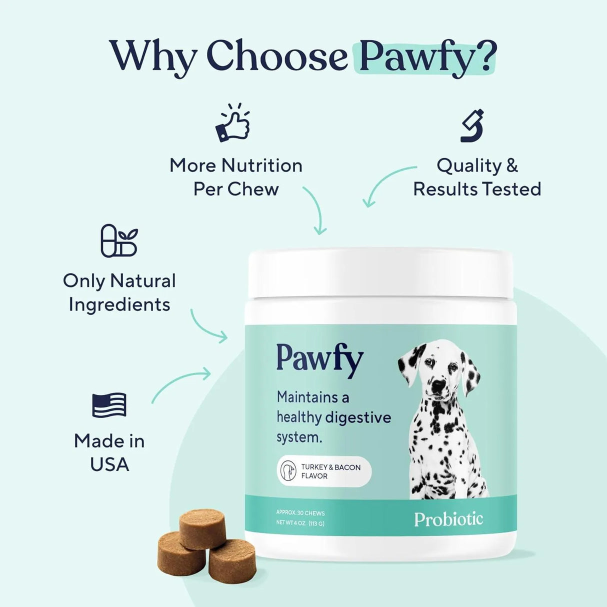 PAWFY - Pawfy Probiotic Soft Chews Turkey & Bacon 113Gr. - The Red Vitamin MX - Probióticos Para Perros - {{ shop.shopifyCountryName }}