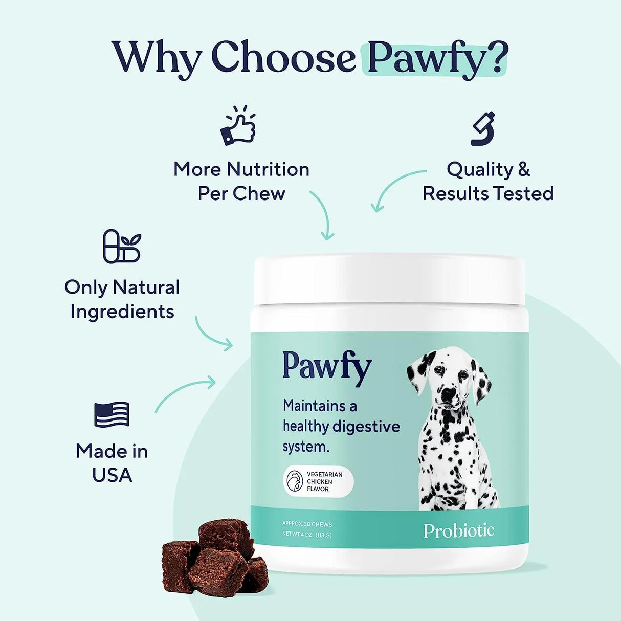 PAWFY - Pawfy Probiotic Soft Chews Vegetarian Chicken 113Gr. - The Red Vitamin MX - Probióticos Para Perros - {{ shop.shopifyCountryName }}