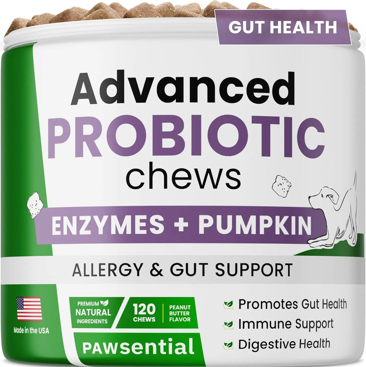 PAWSENTIAL - Pawsential Advanced Dog Probiotics & Digestive Enzymes 120 Masticables - The Red Vitamin MX - Probióticos Para Perros - {{ shop.shopifyCountryName }}