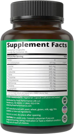 PEAK PERFORMANCE - Peak Performance All 9 Essential Amino Acids 105 Capsulas - The Red Vitamin MX - Suplementos Alimenticios - {{ shop.shopifyCountryName }}