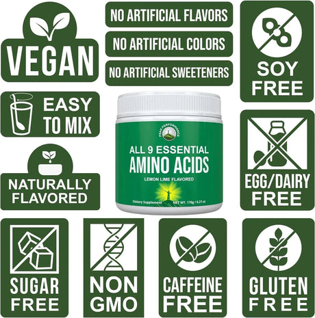 PEAK PERFORMANCE - Peak Performance All 9 Essential Amino Acids Powder Lemon Lime 176Gr. - The Red Vitamin MX - Suplementos Alimenticios - {{ shop.shopifyCountryName }}