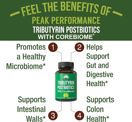 PEAK PERFORMANCE - Peak Performance CoreBiome Tributyrin Postbiotic 30 Capsulas - The Red Vitamin MX - Suplementos Alimenticios - {{ shop.shopifyCountryName }}