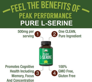 PEAK PERFORMANCE - Peak Performance L-Serine 500Mg. 60 Capsulas - The Red Vitamin MX - Suplementos Alimenticios - {{ shop.shopifyCountryName }}