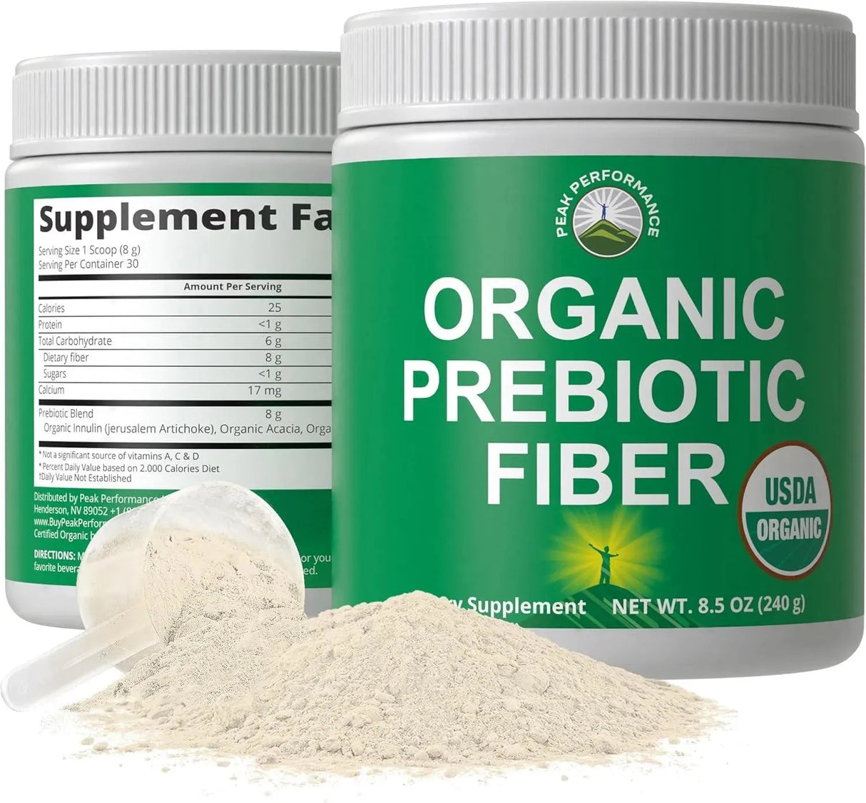 PEAK PERFORMANCE - Peak Performance Organic Prebiotic Fiber Powder 240Gr. - The Red Vitamin MX - Suplementos Alimenticios - {{ shop.shopifyCountryName }}