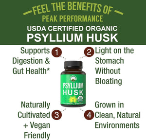 PEAK PERFORMANCE - Peak Performance Organic Psyllium Husk 60 Capsulas - The Red Vitamin MX - Suplementos Alimenticios - {{ shop.shopifyCountryName }}