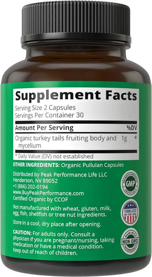 PEAK PERFORMANCE - Peak Performance Organic Turkey Tail 60 Capsulas - The Red Vitamin MX - Suplementos Alimenticios - {{ shop.shopifyCountryName }}