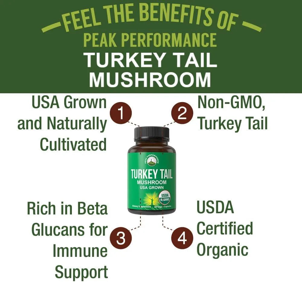 PEAK PERFORMANCE - Peak Performance Organic Turkey Tail 60 Capsulas - The Red Vitamin MX - Suplementos Alimenticios - {{ shop.shopifyCountryName }}