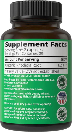 PEAK PERFORMANCE - Peak Performance Rhodiola Rosea 1200Mg. 60 Capsulas - The Red Vitamin MX - Suplementos Alimenticios - {{ shop.shopifyCountryName }}