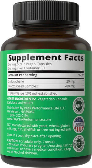 PEAK PERFORMANCE - Peak Performance Sulforaphane Broccoli Seed 60 Capsulas - The Red Vitamin MX - Suplementos Alimenticios - {{ shop.shopifyCountryName }}