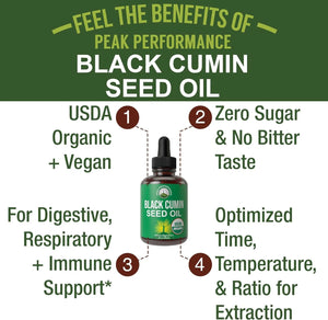 PEAK PERFORMANCE - Peak Performance USDA Organic Black Seed Oil Liquid Drops 2 Fl.Oz. - The Red Vitamin MX - Suplementos Alimenticios - {{ shop.shopifyCountryName }}