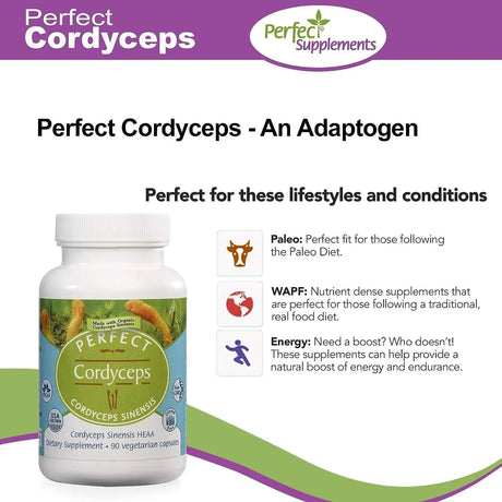 PERFECT SUPPLEMENTS - Perfect Supplements Perfect Cordyceps 90 Capsulas - The Red Vitamin MX - Suplementos Alimenticios - {{ shop.shopifyCountryName }}