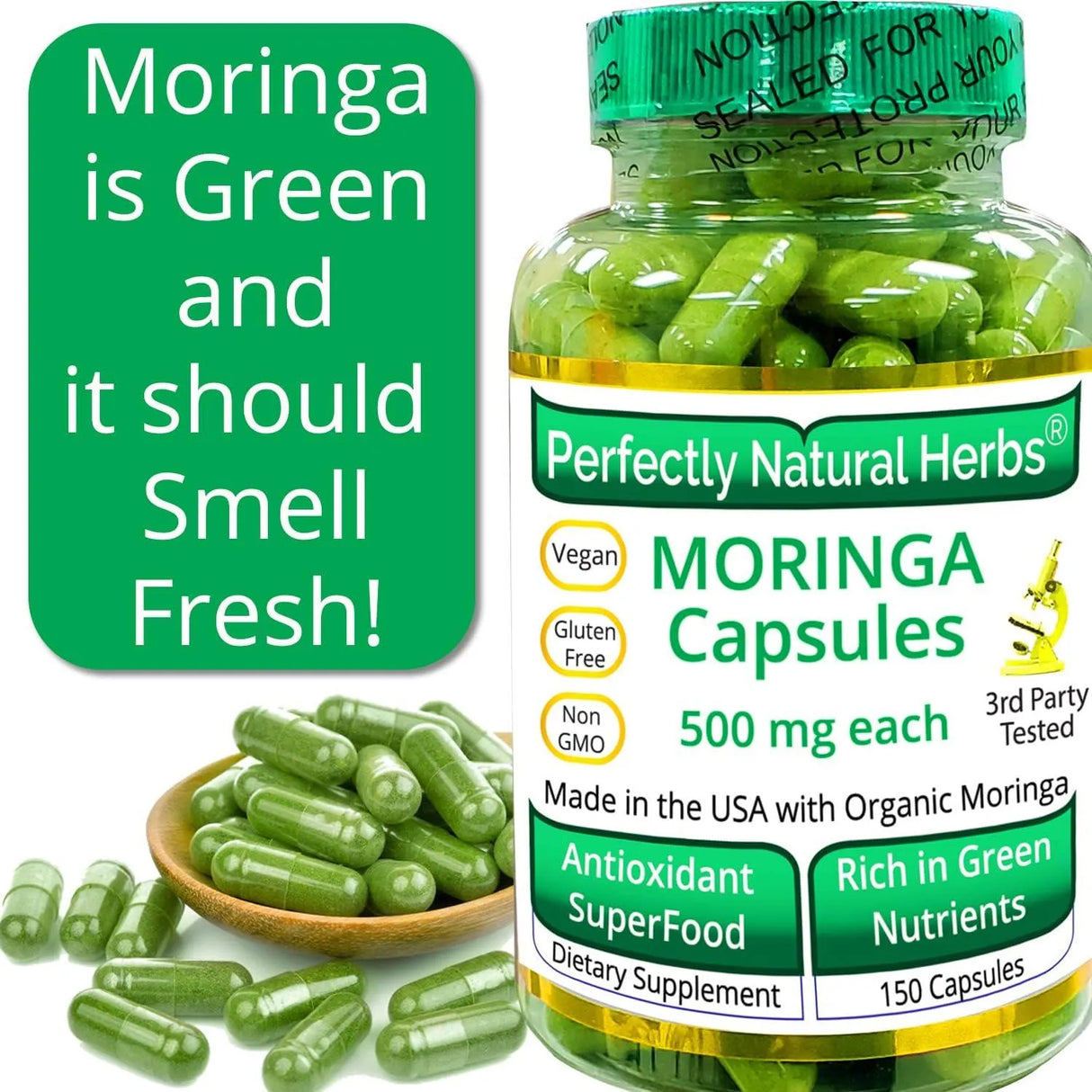 PERFECTLY NATURAL HERBS - Perfectly Natural Herbs Moringa 150 Capsulas - The Red Vitamin MX - Suplementos Alimenticios - {{ shop.shopifyCountryName }}