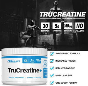 PESCIENCE - PEScience TruCreatine+ Pure Creatine Monohydrate Powder 30 Servicios 161Gr. - The Red Vitamin MX - Suplementos Alimenticios - {{ shop.shopifyCountryName }}