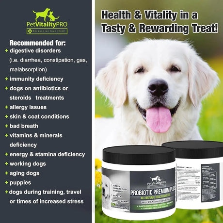 PETVITALITYPRO - PetVitalityPRO Probiotics for Dogs with Natural Digestive Enzymes 60 Masticables - The Red Vitamin MX - Probióticos Para Perros - {{ shop.shopifyCountryName }}