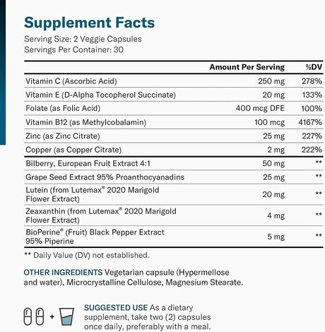 PHYSICIAN'S CHOICE - Physician's Choice Areds 2 Lutein, Zeaxanthin & Bilberry 60 Capsulas - The Red Vitamin MX - Suplementos Alimenticios - {{ shop.shopifyCountryName }}