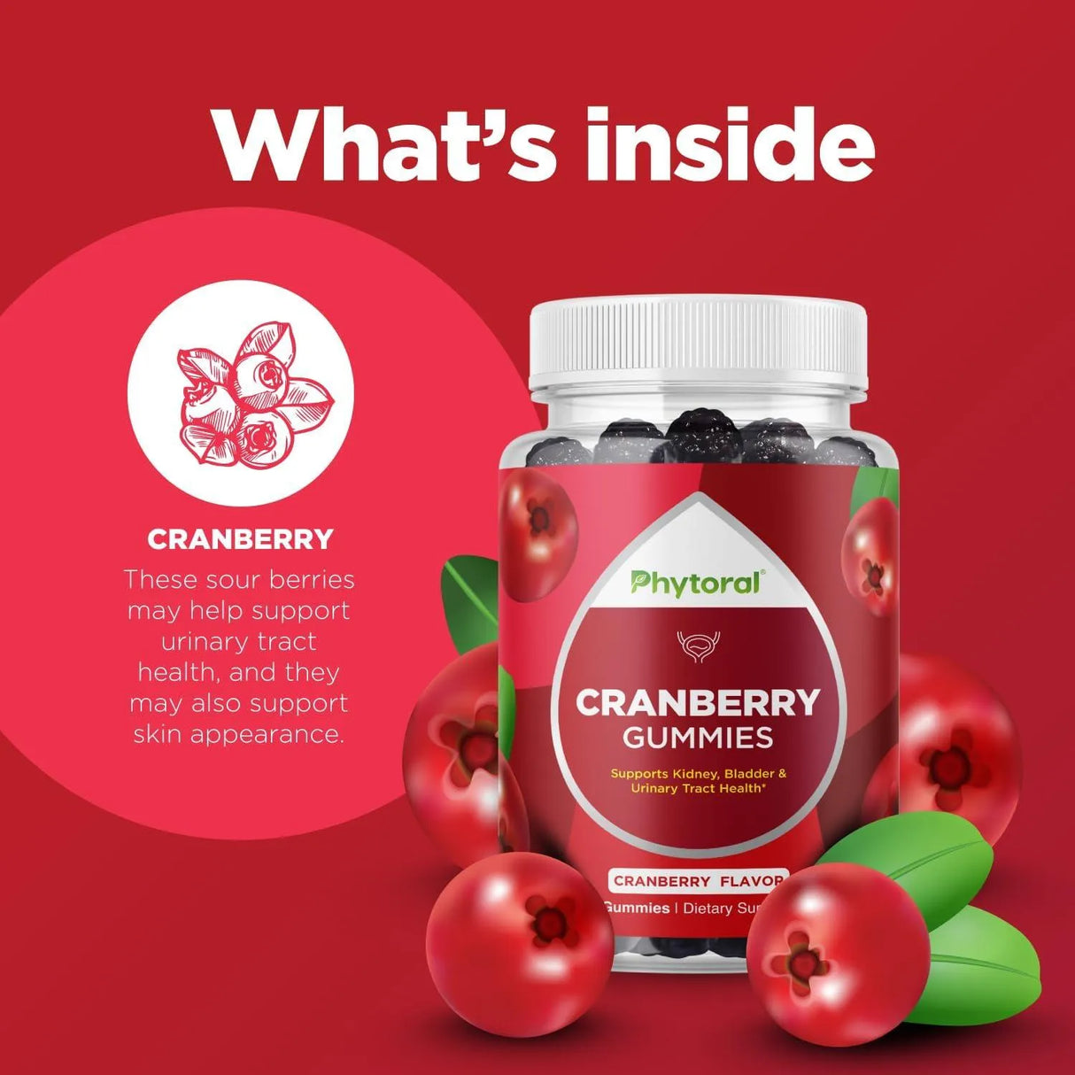 PHYTORAL - Phytoral Extra Strength Cranberry Gummies for Women 1000Mg. 60 Gomitas - The Red Vitamin MX - Suplementos Alimenticios - {{ shop.shopifyCountryName }}