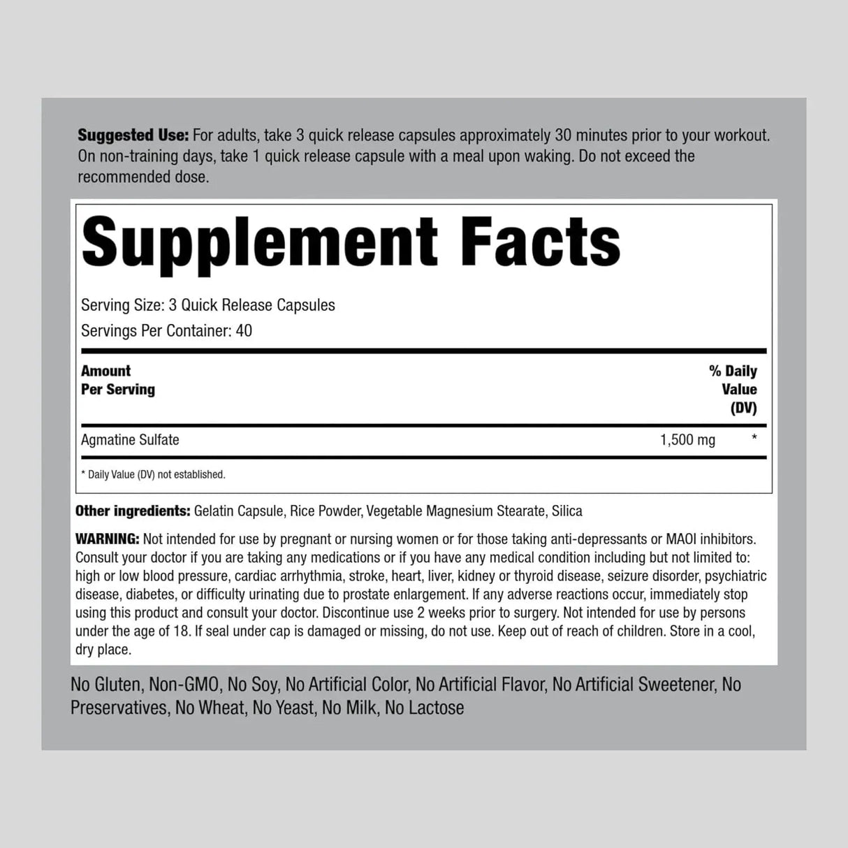 PIPING ROCK - Piping Rock Agmatine Sulfate 1500Mg. 120 Capsulas - The Red Vitamin MX - Suplementos Alimenticios - {{ shop.shopifyCountryName }}