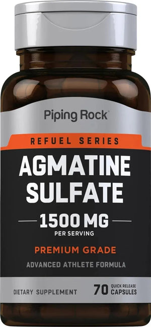 PIPING ROCK - Piping Rock Agmatine Sulfate 1500Mg. 70 Capsulas - The Red Vitamin MX - Suplementos Alimenticios - {{ shop.shopifyCountryName }}