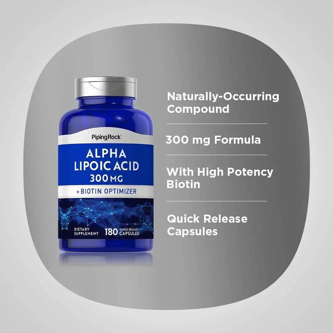 PIPING ROCK - Piping Rock Alpha Lipoic Acid 300Mg. 180 Capsulas - The Red Vitamin MX - Suplementos Alimenticios - {{ shop.shopifyCountryName }}