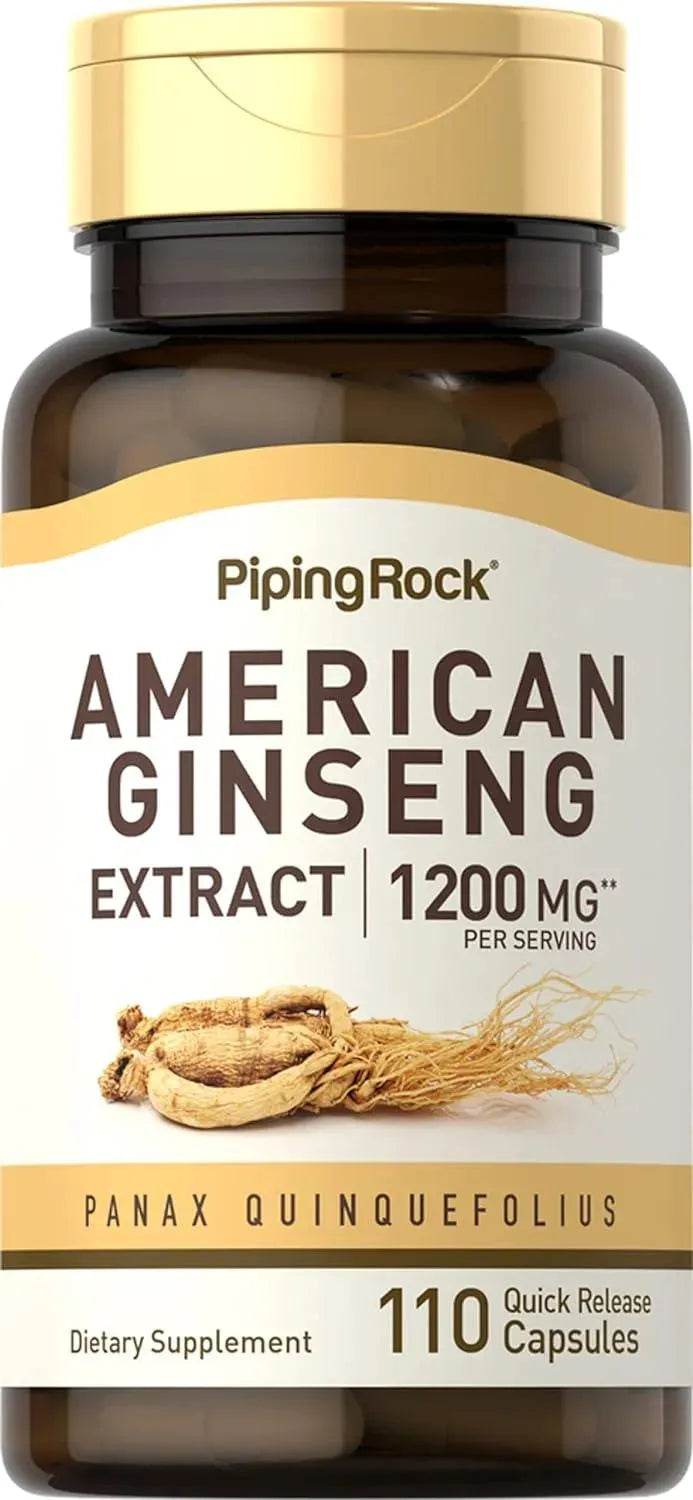 PIPING ROCK - Piping Rock American Ginseng 1200Mg. 110 Capsulas - The Red Vitamin MX - Suplementos Alimenticios - {{ shop.shopifyCountryName }}