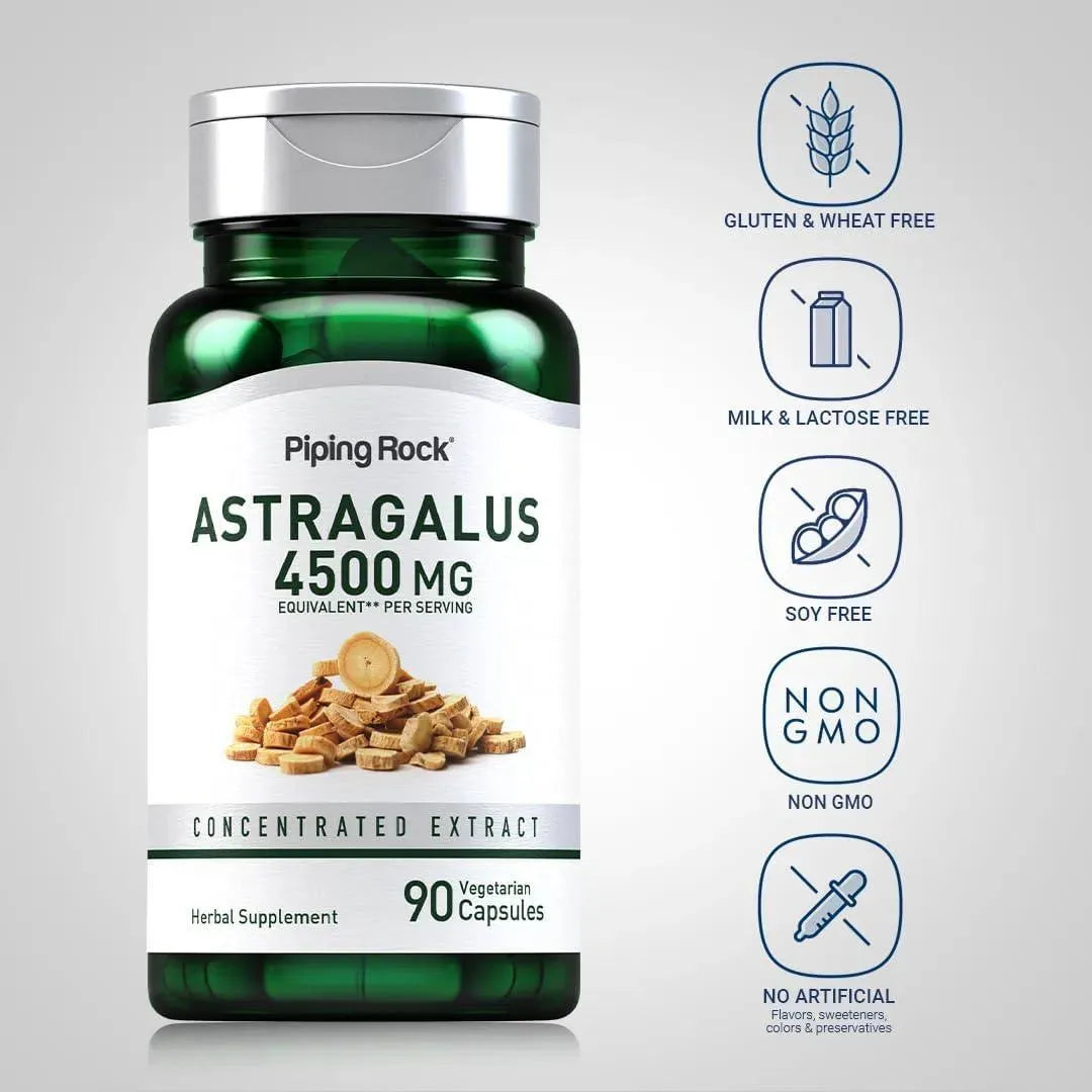 PIPING ROCK - Piping Rock Astragalus Root 4500Mg. 90 Capsulas - The Red Vitamin MX - Suplementos Alimenticios - {{ shop.shopifyCountryName }}