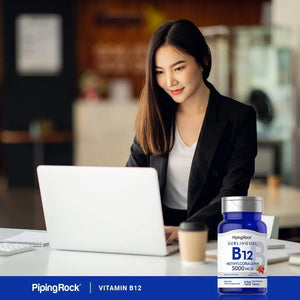 PIPING ROCK - Piping Rock B12 Sublingual 5000mcg 120 Tabletas - The Red Vitamin MX - Suplementos Alimenticios - {{ shop.shopifyCountryName }}