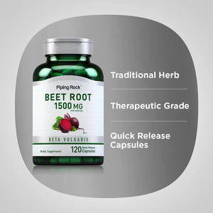 PIPING ROCK - Piping Rock Beet Root 1500Mg. 120 Capsulas - The Red Vitamin MX - Suplementos Alimenticios - {{ shop.shopifyCountryName }}