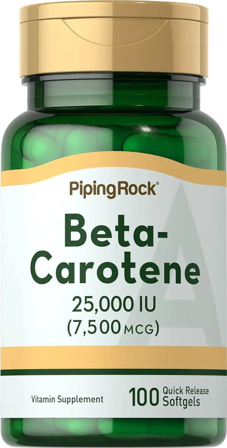 PIPING ROCK - Piping Rock Beta Carotene 25000 IU 100 Capsulas Blandas - The Red Vitamin MX - Suplementos Alimenticios - {{ shop.shopifyCountryName }}