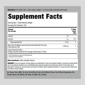 PIPING ROCK - Piping Rock Black Seed Oil 1000Mg. 120 Capsulas Blandas - The Red Vitamin MX - Suplementos Alimenticios - {{ shop.shopifyCountryName }}