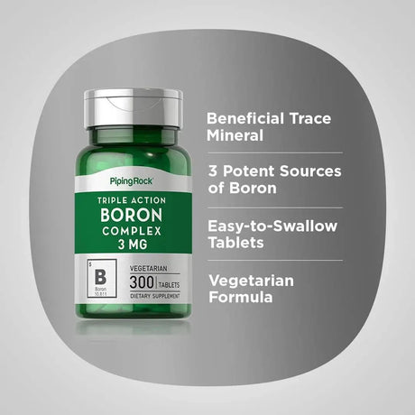 PIPING ROCK - Piping Rock Boron 3 Mg. 300 Tabletas - The Red Vitamin MX - Suplementos Alimenticios - {{ shop.shopifyCountryName }}