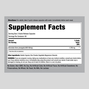 PIPING ROCK - Piping Rock Bromelain Supplement 1700Mg. 120 Capsulas - The Red Vitamin MX - Suplementos Alimenticios - {{ shop.shopifyCountryName }}