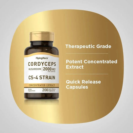 PIPING ROCK - Piping Rock Cordyceps Mushroom 2000Mg. 200 Capsulas - The Red Vitamin MX - Suplementos Alimenticios - {{ shop.shopifyCountryName }}