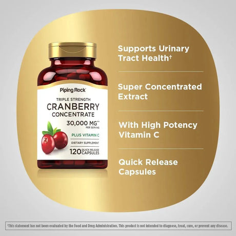 PIPING ROCK - Piping Rock Cranberry Pills 30,000Mg. 120 Capsulas - The Red Vitamin MX - Suplementos Alimenticios - {{ shop.shopifyCountryName }}