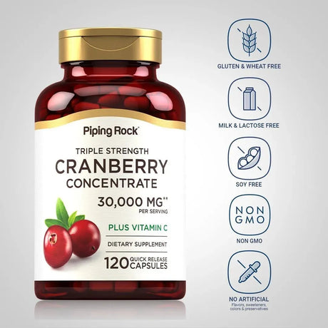 PIPING ROCK - Piping Rock Cranberry Pills 30,000Mg. 120 Capsulas - The Red Vitamin MX - Suplementos Alimenticios - {{ shop.shopifyCountryName }}