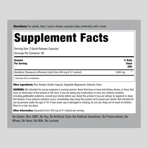 PIPING ROCK - Piping Rock Dandelion Root 1800Mg. 180 Capsulas - The Red Vitamin MX - Suplementos Alimenticios - {{ shop.shopifyCountryName }}