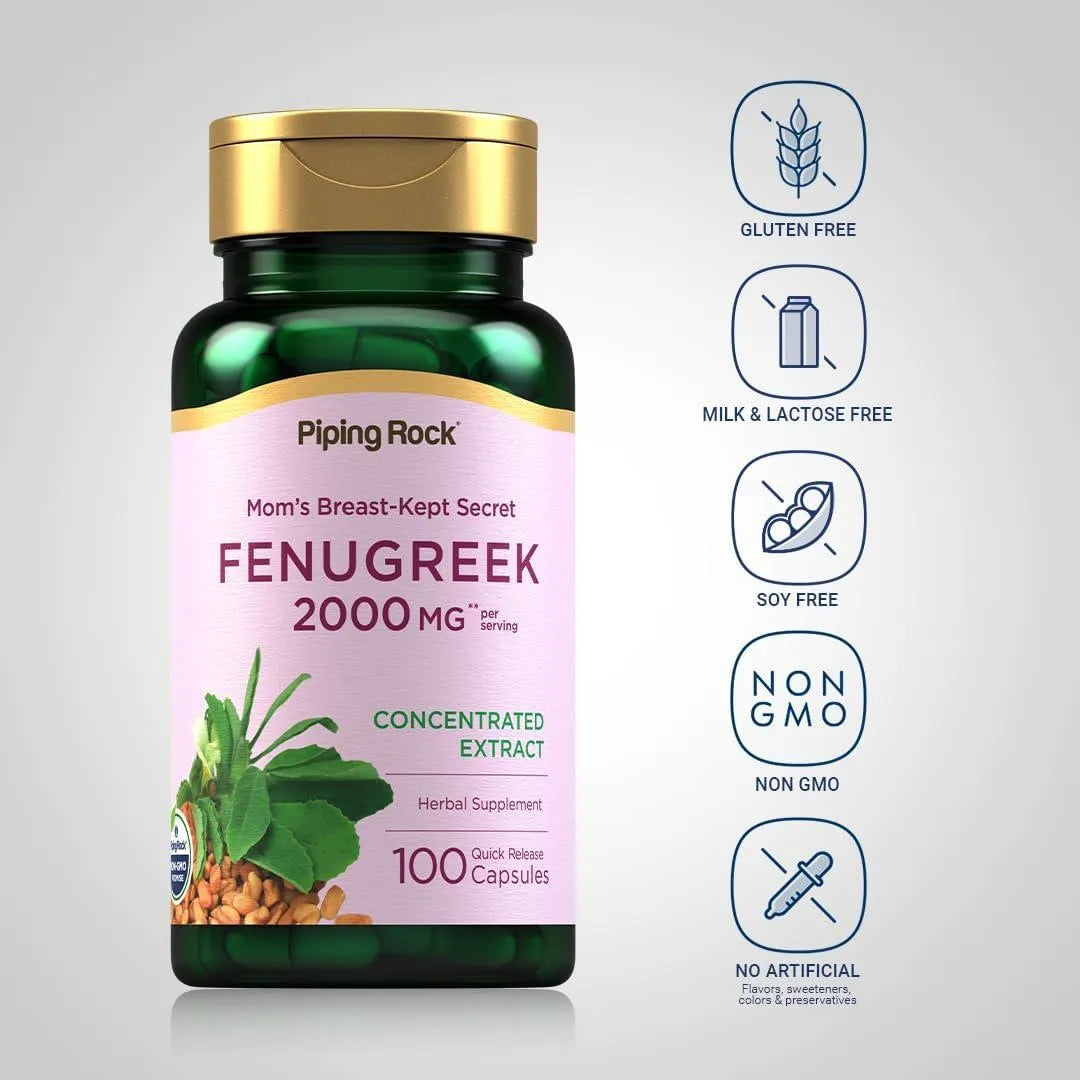 PIPING ROCK - Piping Rock Fenugreek Capsules 2000Mg. 100 Capsulas - The Red Vitamin MX - Suplementos Alimenticios - {{ shop.shopifyCountryName }}