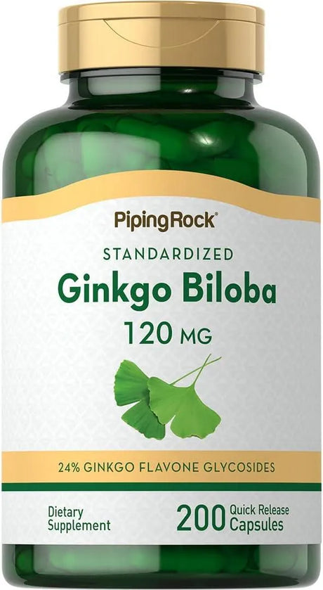 PIPING ROCK - Piping Rock Ginkgo Biloba Supplements 120Mg. 200 Capsulas - The Red Vitamin MX - Suplementos Alimenticios - {{ shop.shopifyCountryName }}