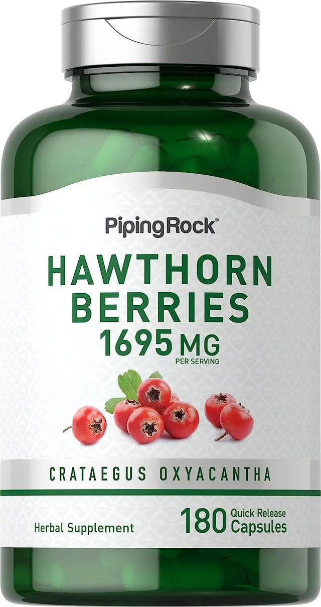 PIPING ROCK - Piping Rock Hawthorn Berry Capsules 1695Mg. 180 Capsulas - The Red Vitamin MX - Suplementos Alimenticios - {{ shop.shopifyCountryName }}